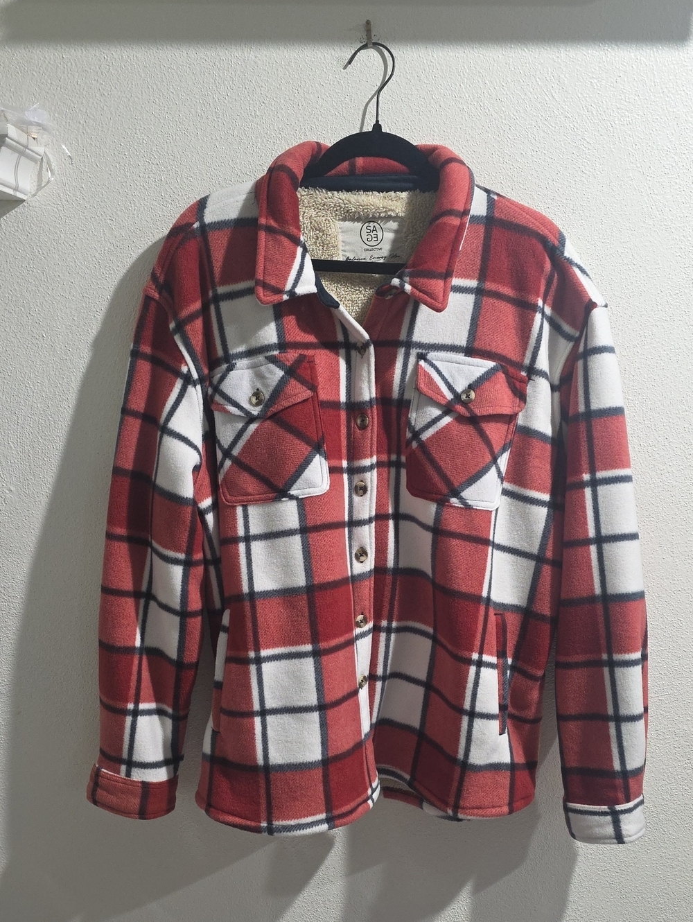 Sage Collective Sherpa Lined Fleece Shirt/Shacket